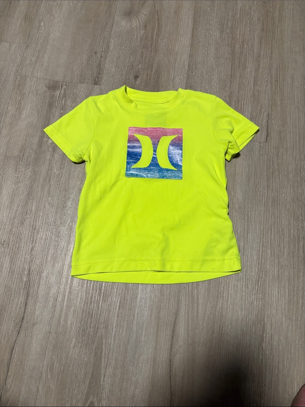 Hurley Neon Yellow Kids Logo Short Sleeve Tee